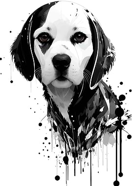 Beagle Dog Splash Art