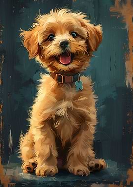 Cute Painting Puppy Art