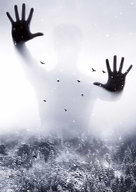 Snowy forest spirit ghost