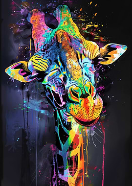 Giraffe Popart Painting