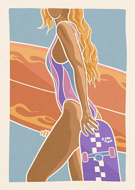 surf skate girl session