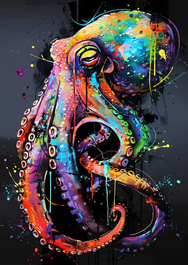 Octopus Popart Painting