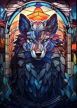 Wolf Stained Glass