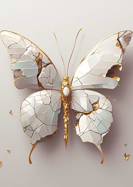 white butterfly kintsugi