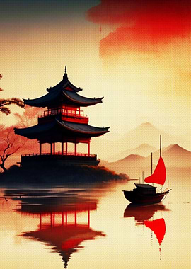 Vintage Japan Castle