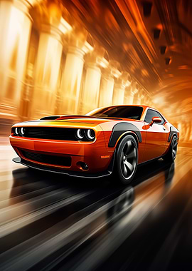 Dodge Challenger in motion