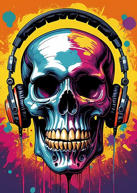 Skull With Headphones