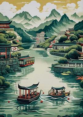 Vintage Chinese Landscape