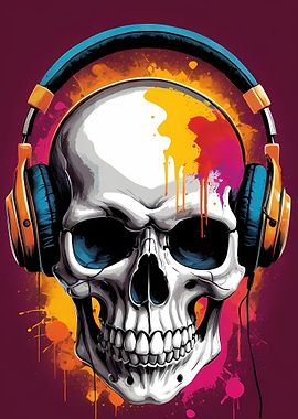 Skull With Headphones 4