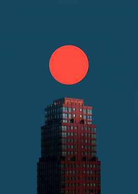 Skyscraper Bright Moon