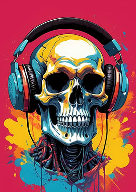 Skull With Headphones 2