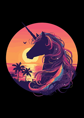 Mystical Sunset Unicorn