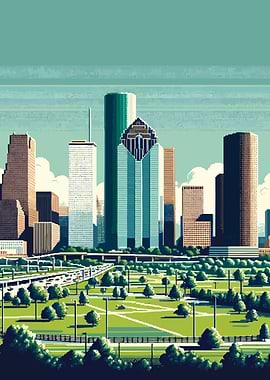 Houston PixelatedCityscape