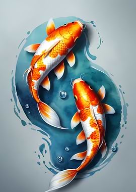 Koi fish yin yang