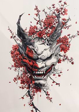 minimalist japanese oni