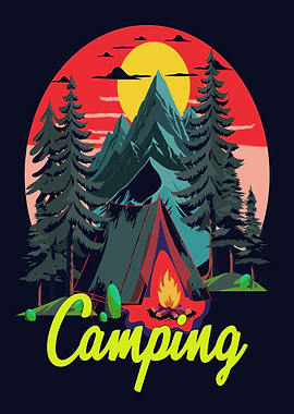 Camping Drawing Art