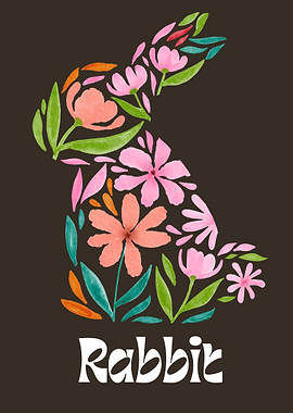 Floral Rabbit Botanical