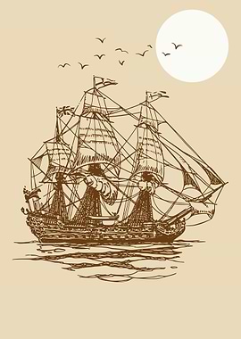 Sailing Ship In The Sea