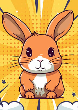 Cartoon Rabbit Playful