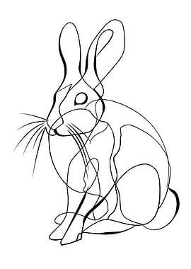 Lines art animal rabbit