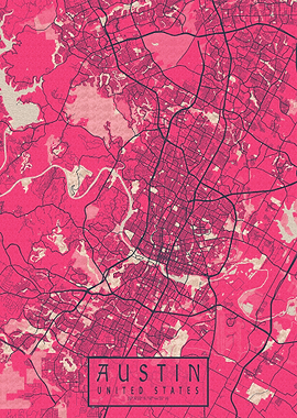 Austin City Map USA Blosso