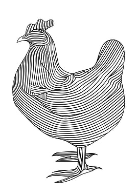 Lines art animal chicken