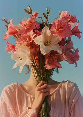 Abstract Girl Flower Face