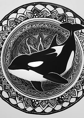 Mandala Orca BW