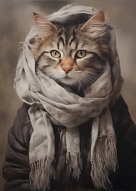Cat in a Winter Jacket