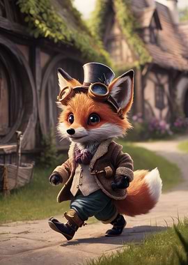 Cute Chibi Steampunk Fox