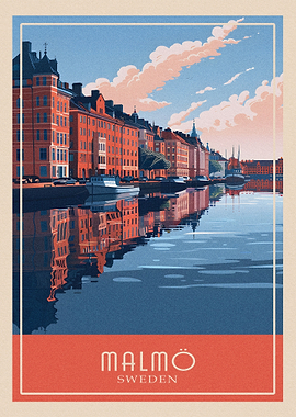 Malmo Travel Poster