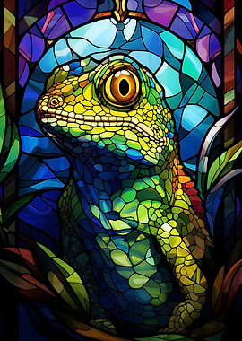 Gecko Stained Glass