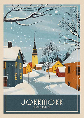 Jokkmokk Travel Poster