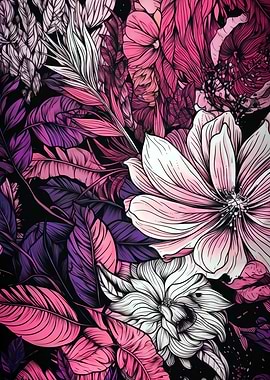 Nature flowers art