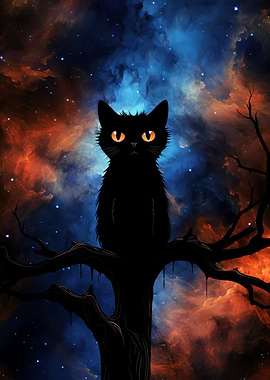 Space Cat Silhouette