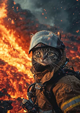 cat fire fighter