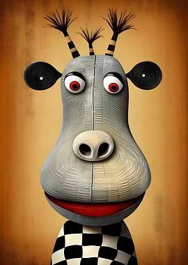 Quirky Hippo Cartoon