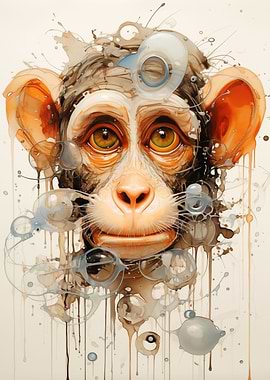 Monkey art Foam Bubbles