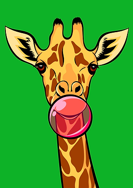 Bubble gum giraffe
