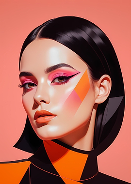 Geometric woman portrait