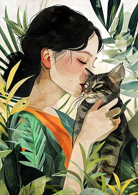 Kitty I love you cat art