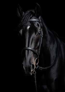 black horse portrait