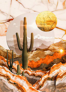 Cactus on Marble