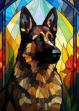 German Shepherd Stained