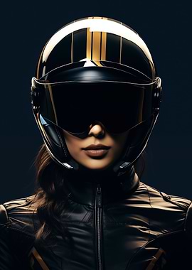 Woman in a helmet Biker