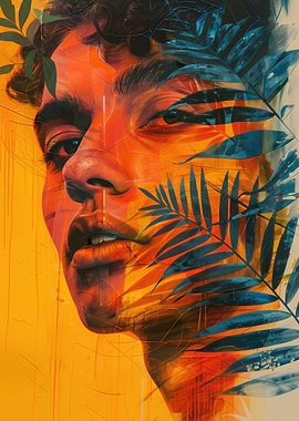 Poster collage with face