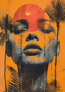 Poster collage with face