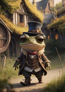 Cute Chibi Steampunk Frog
