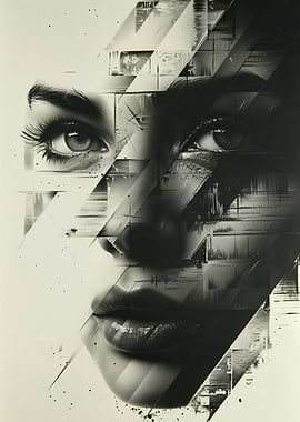 Poster collage with face