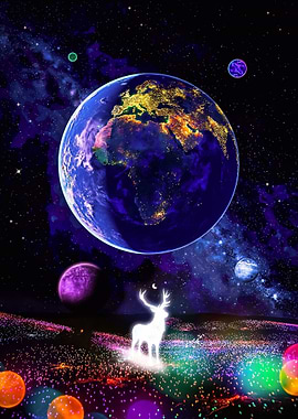 Magic stag space enchanted